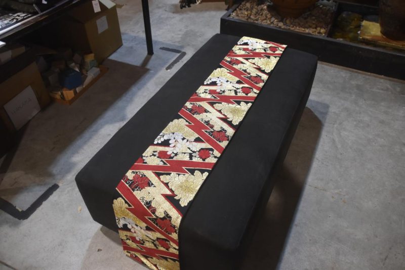 Japanese Red Black Gold Vintage Table Runner / Obi - Image 3