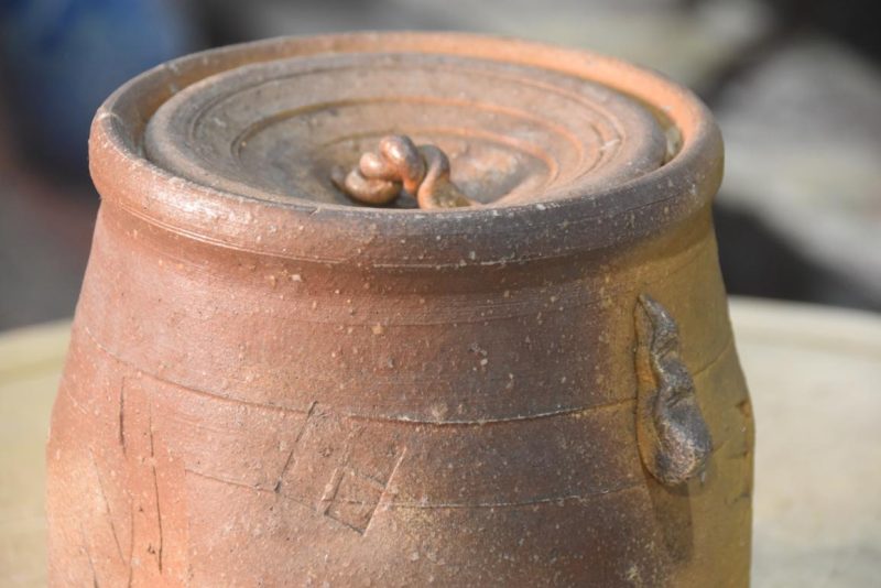 Shigaraki Pottery Mizuzashi Width:195mm - Image 2