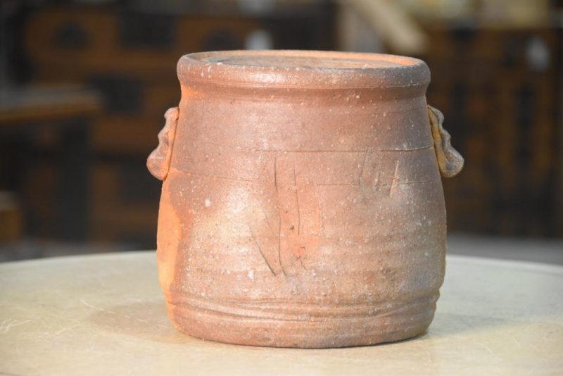 Shigaraki Pottery Mizuzashi Width:195mm - Image 3