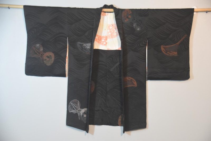Silk Haori Jacket with Lacquered Metallic Thread - Image 3