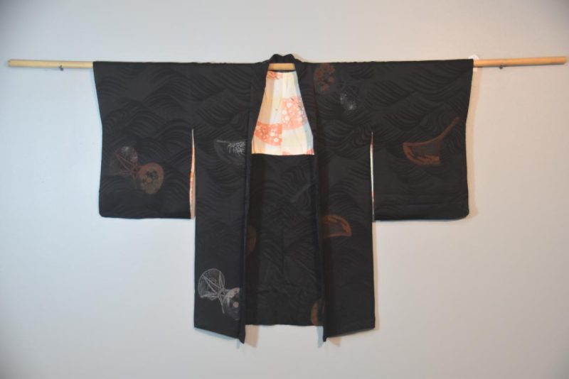 Silk Haori Jacket with Lacquered Metallic Thread