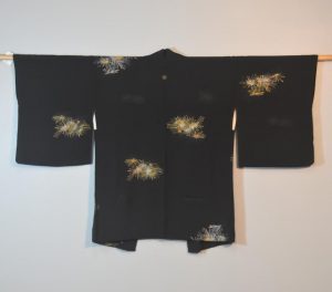 Silk Haori Jacket with Lacquered Metallic Thread