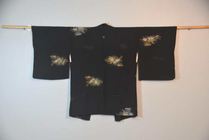 Silk Haori Jacket with Lacquered Metallic Thread