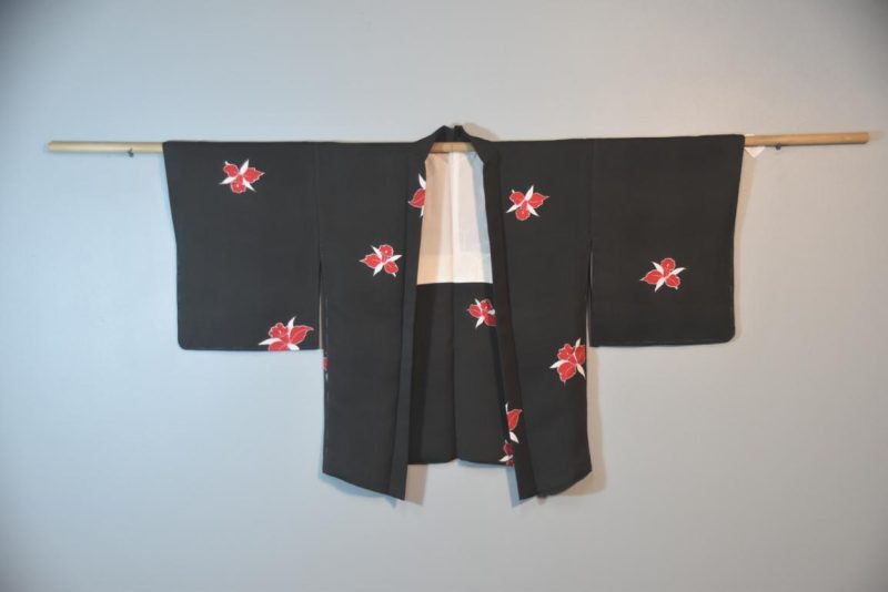 Orchid Design Silk Vintage Haori Jacket