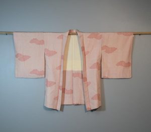 Vintage Cloud Design Silk Haori Jacket