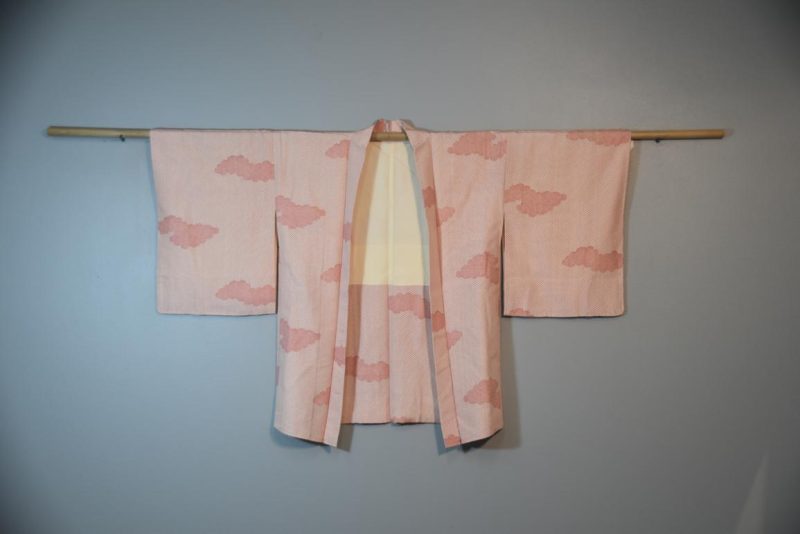 Vintage Cloud Design Silk Haori Jacket
