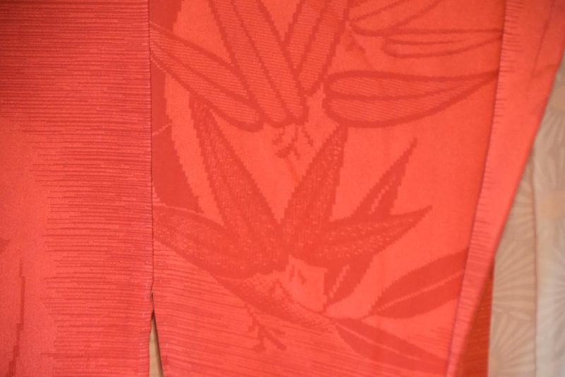 Vintage Burnt Orange Silk Jacquard Haori Jacket - Image 2