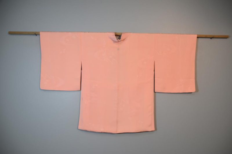Pale Pink Silk Jacquard Vintage Haori Jacket - Image 4