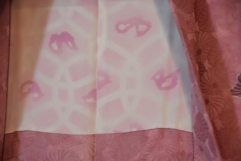 Dusty Pink Silk Jacquard Vintage Haori Jacket - Image 5