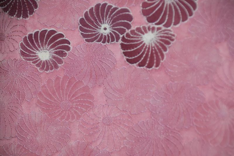 Dusty Pink Silk Jacquard Vintage Haori Jacket - Image 2