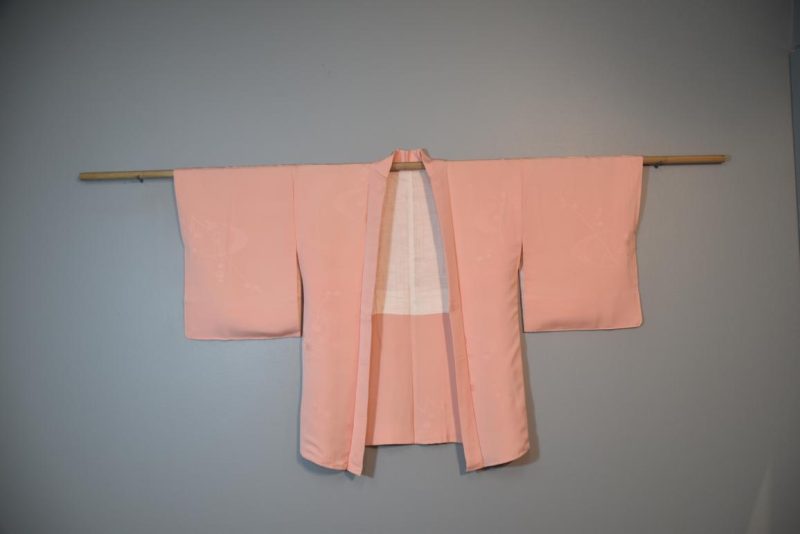 Pale Pink Silk Jacquard Vintage Haori Jacket