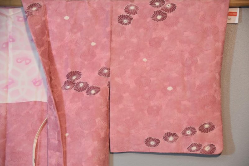 Dusty Pink Silk Jacquard Vintage Haori Jacket - Image 4