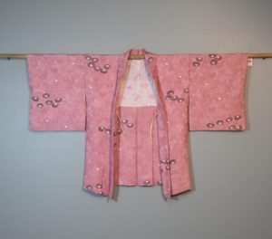 Dusty Pink Silk Jacquard Vintage Haori Jacket