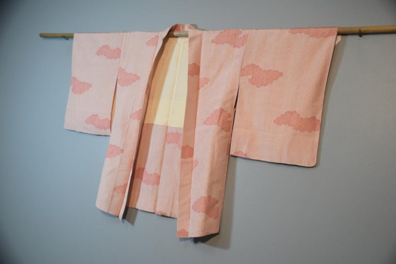 Vintage Cloud Design Silk Haori Jacket - Image 5
