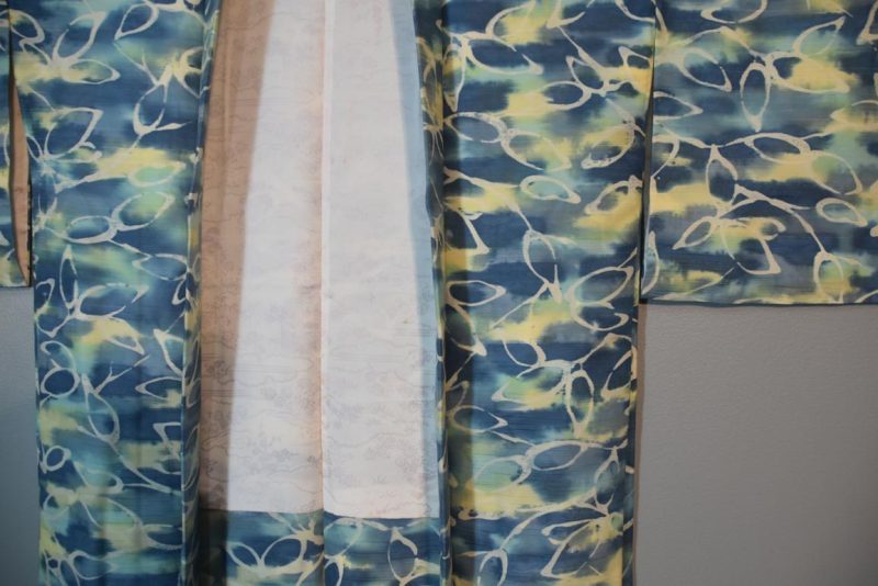 Aqua and Lemon Vintage Haori Jacket - Image 4