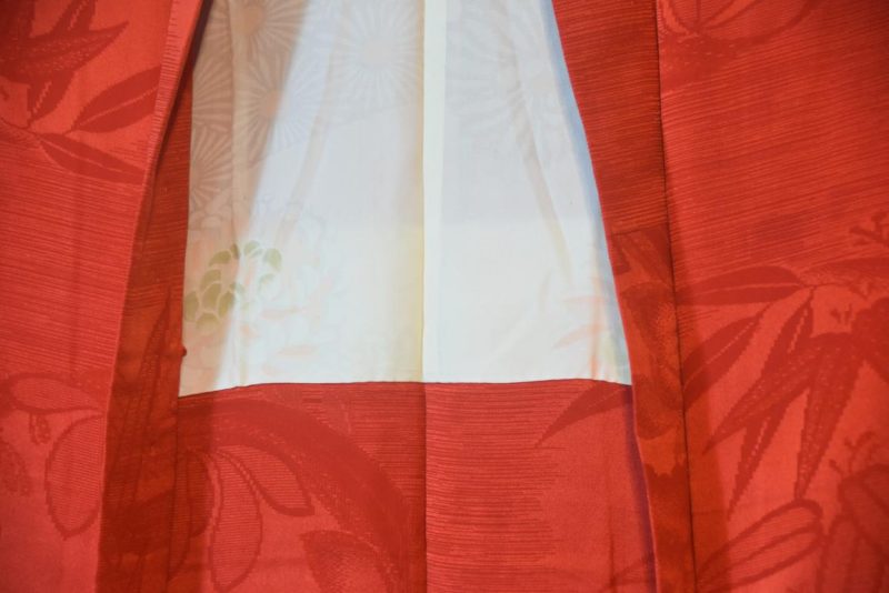 Vintage Burnt Orange Silk Jacquard Haori Jacket - Image 5