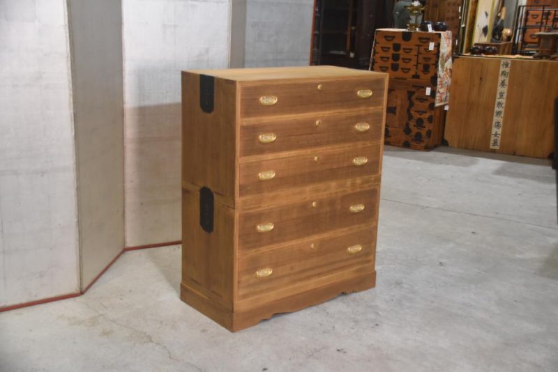 Vintage 5 Drawer Clothing Chest (2 Sections) and base Width:880mm - Image 9
