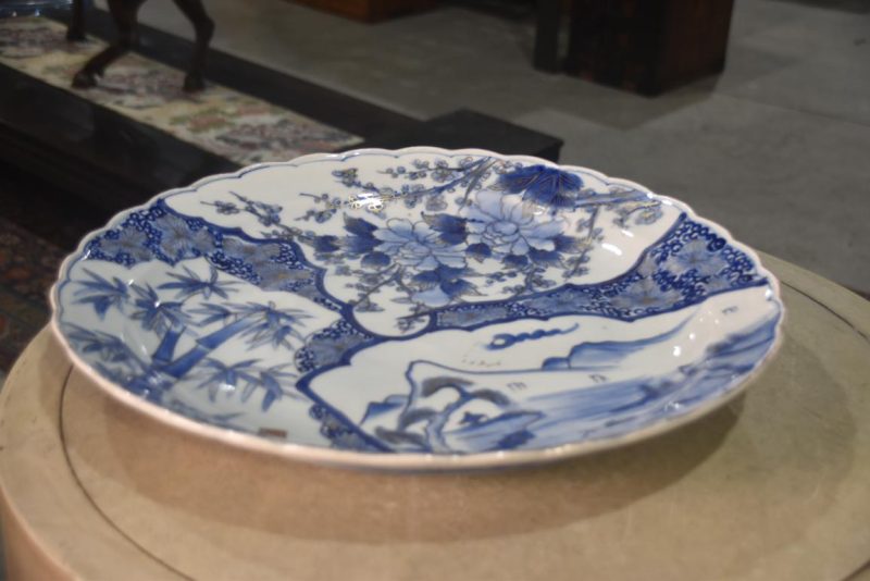 Japanese Blue and White Porcelain Plate Width:450mm - Image 6