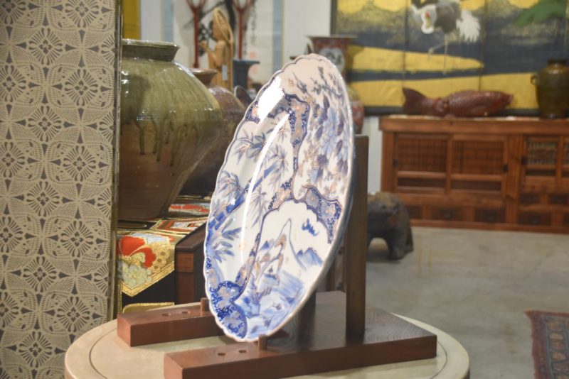 Japanese Blue and White Porcelain Plate Width:450mm - Image 5
