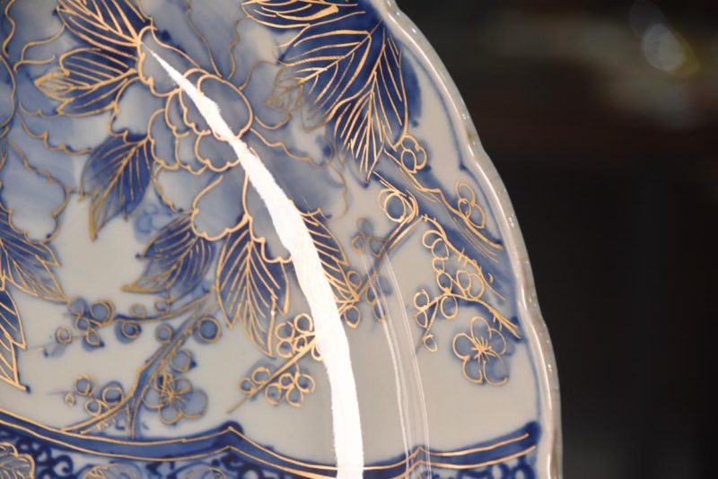Japanese Blue and White Porcelain Plate Width:450mm - Image 3