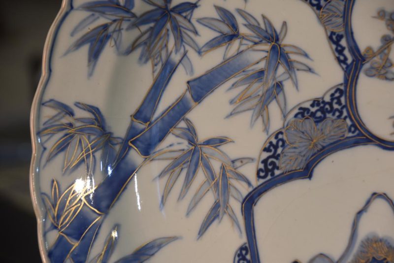 Japanese Blue and White Porcelain Plate Width:450mm - Image 2