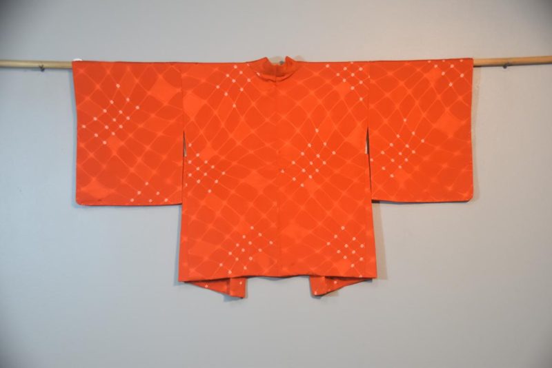 Coral Red Silk Vintage Haori