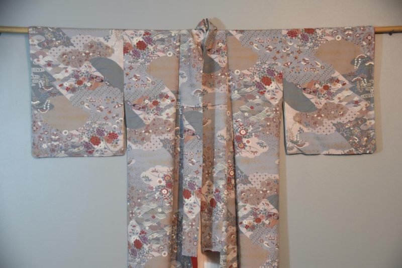 Japanese Floral Silk Vintage Kimono - Image 5