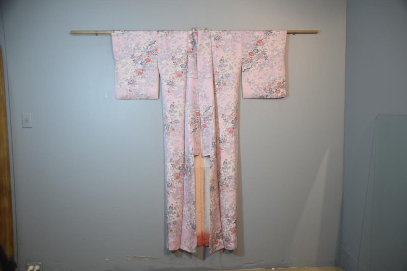 Spring Floral Japanese Silk Vintage Kimono - Image 5