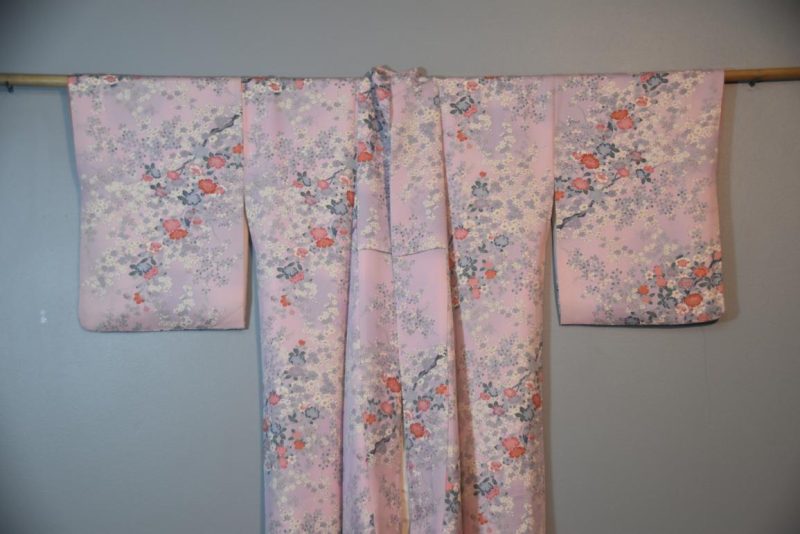 Spring Floral Japanese Silk Vintage Kimono - Image 6
