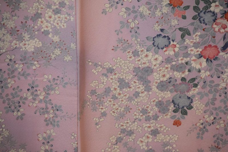 Spring Floral Japanese Silk Vintage Kimono - Image 2