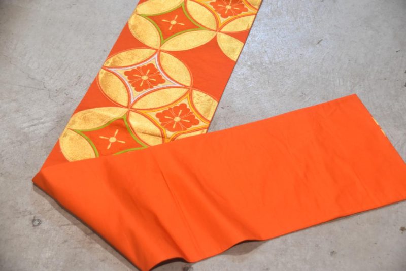 Orange and Gold Vintage Obi Table Runner Length:4000mm - Image 7