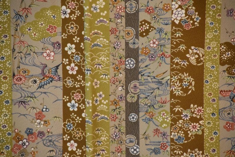 Cranes and Cherry Blossoms Japanese Silk Vintage Kimono - Image 2