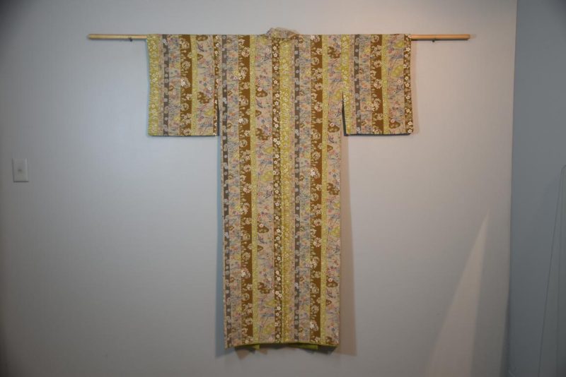 Cranes and Cherry Blossoms Japanese Silk Vintage Kimono