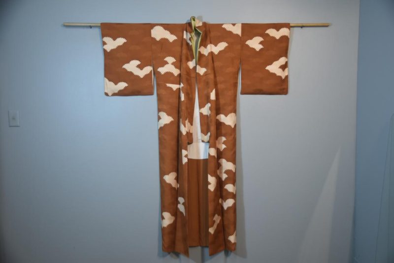 Dark Caramel Japanese Soft Silk Vintage Kimono - Image 6