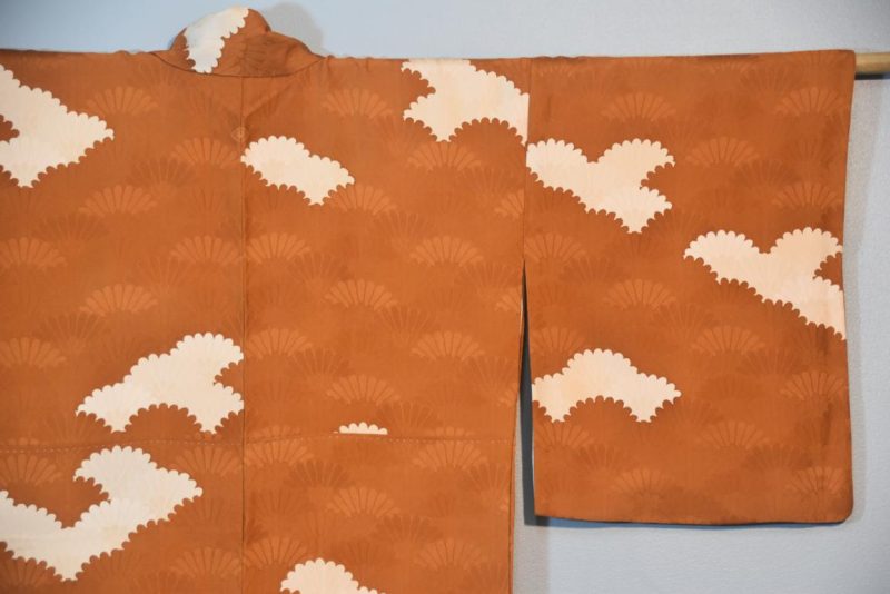 Dark Caramel Japanese Soft Silk Vintage Kimono - Image 3