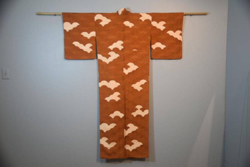 Dark Caramel Japanese Soft Silk Vintage Kimono