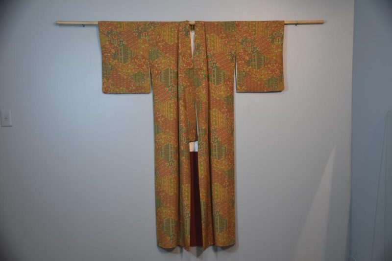 Red Caramel Japanese Soft Silk Vintage Kimono - Image 5