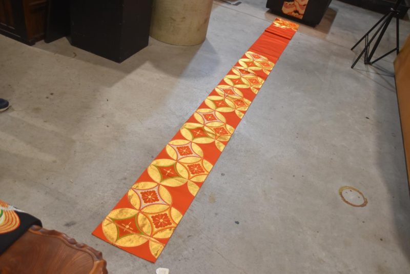 Orange and Gold Vintage Obi Table Runner Length:4000mm - Image 6