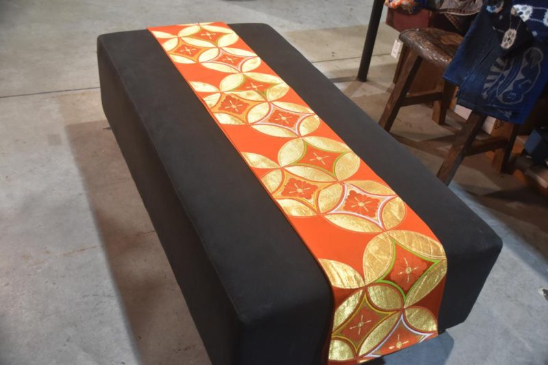 Orange and Gold Vintage Obi Table Runner Length:4000mm - Image 5