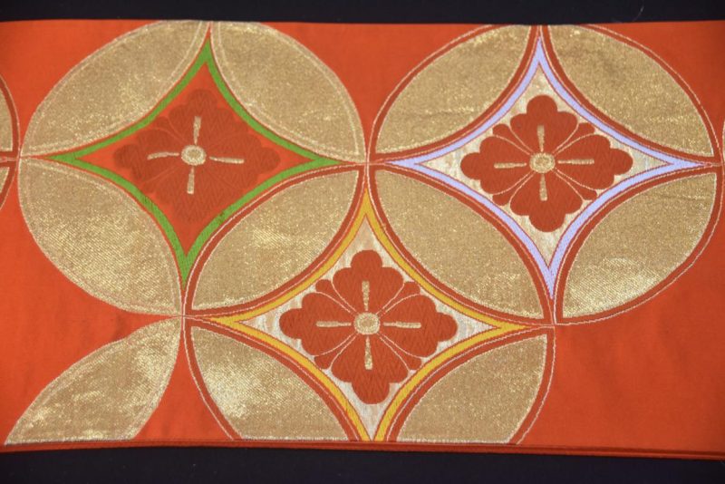 Orange and Gold Vintage Obi Table Runner Length:4000mm - Image 3