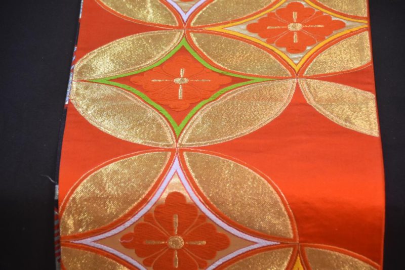 Orange and Gold Vintage Obi Table Runner Length:4000mm - Image 2