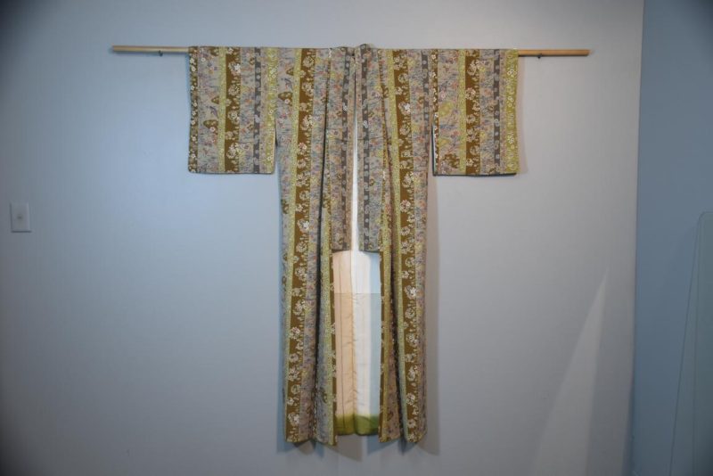 Cranes and Cherry Blossoms Japanese Silk Vintage Kimono - Image 6