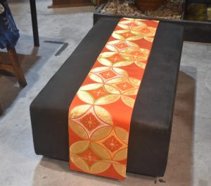 Orange and Gold Vintage Obi Table Runner Length:4000mm