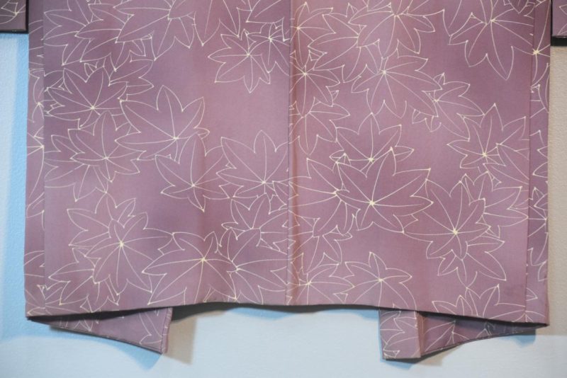 Lilac Maple Leaf Vintage Silk Haori Jacket - Image 10