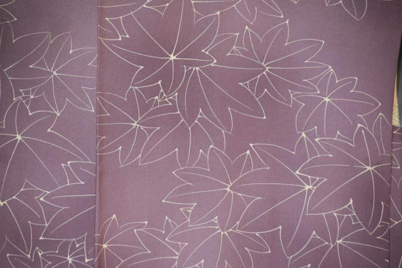 Lilac Maple Leaf Vintage Silk Haori Jacket - Image 2