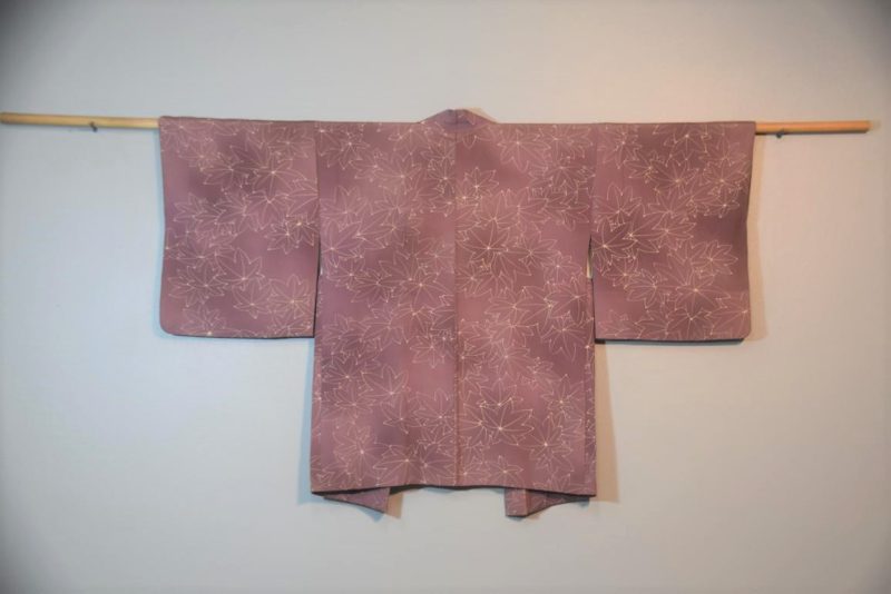 Lilac Maple Leaf Vintage Silk Haori Jacket