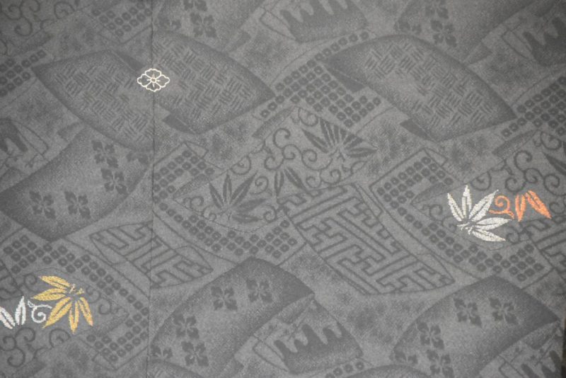 Black Silk Jacquard Vintage Haori Jacket - Image 2
