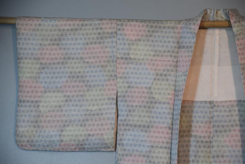 Geometric Design Vintage Silk Haori Jacket - Image 5