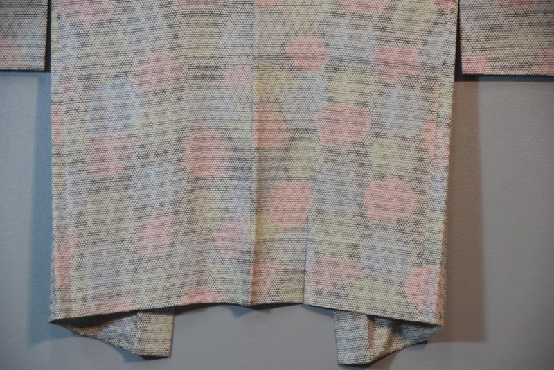Geometric Design Vintage Silk Haori Jacket - Image 10