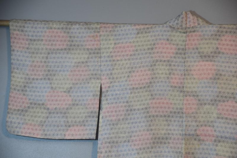 Geometric Design Vintage Silk Haori Jacket - Image 8